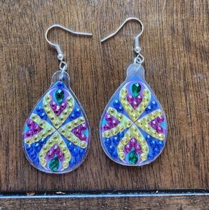 Vibrant Multicolor Teardrop Earrings